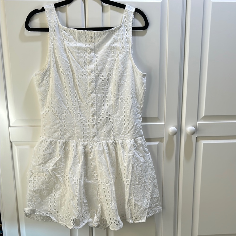 NWT White Eyelet Lace Romper